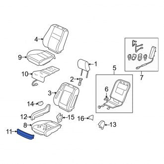 New OEM Genuine Acura, Right Seat Trim Panel - Part # 81151SJAA02ZD