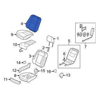 New OEM Genuine Acura, Front Right Seat Back Cushion Cover - Part # 04811SJAA12ZG