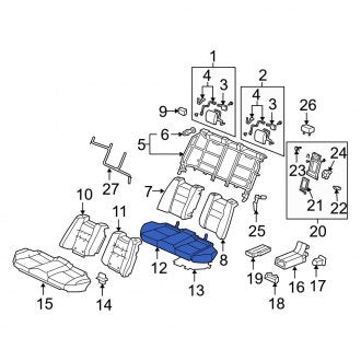 New OEM Genuine Acura, Rear Seat Cushion Pad - Part # 82137SJAG02