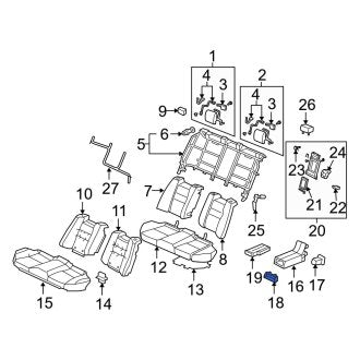 New OEM Genuine Acura, Rear Seat Armrest Cover - Part # 82182SJAA01ZB