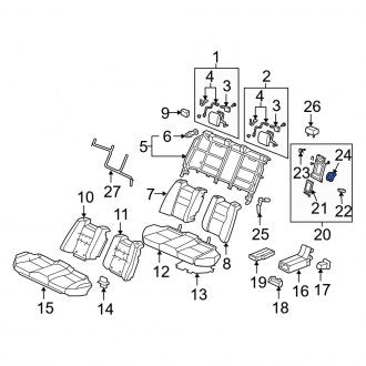 New OEM Genuine Acura, Right Center Console Latch - Part # 83450SJA013ZA