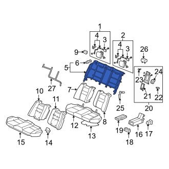 New OEM Genuine Acura, Rear Seat Back Frame - Part # 82126SJAA03