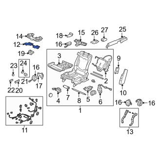 New OEM Genuine Acura, Right Power Seat Wiring Harness Bracket - Part # 81208SJAA02