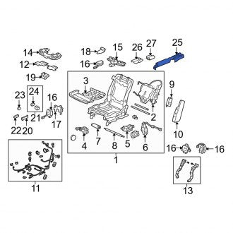 New OEM Genuine Acura, Rear Right Inner Seat Track Cover - Part # 81196SJAA01ZA