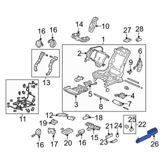 New OEM Genuine Acura, Rear Left Inner Seat Track Cover - Part # 81596SJAA01ZD