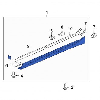 New OEM Genuine Acura, Right Rocker Panel Guard - Part # 71800SJAA02ZH