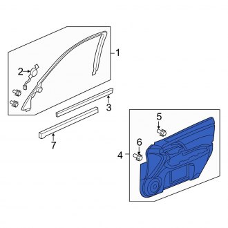 New OEM Genuine Acura, Rear Left Inner Door Interior Trim Panel - Part # 83751SJAA15ZE