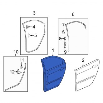 New OEM Genuine Acura, Rear Left Door Shell - Part # 67550SJAA80ZZ