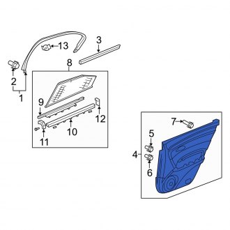 New OEM Genuine Acura, Rear Left Inner Door Interior Trim Panel - Part # 83751SJAA15ZM