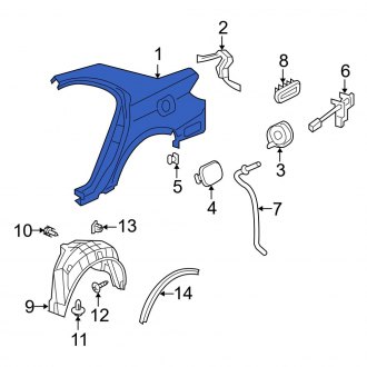 New OEM Genuine Acura, Rear Right Outer Quarter Panel - Part # 04636SJAA91ZZ