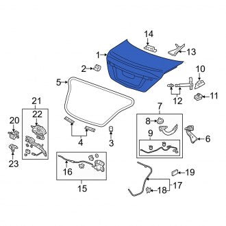 New OEM Genuine Acura, Rear Deck Lid - Part # 68500SJAA80ZZ