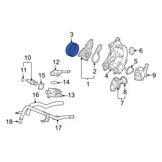 New 2012-2015 Fits Honda Civic Engine Water Pump Pulley, Part # 19224-RW0-003