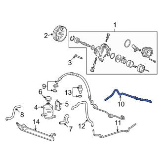 New OEM Genuine Acura, Power Steering Return Hose - Part # 53733STKA01