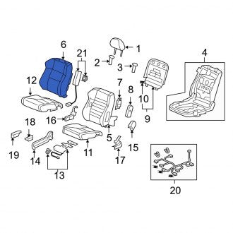 New OEM Genuine Acura, Front Right Seat Back Cushion Cover - Part # 04811STKA00ZB