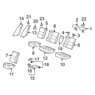 New OEM Genuine Acura, Rear Seat Hinge Cover - Part # 82988STKA01ZC