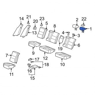 New OEM Genuine Acura, Rear Outer Headrest - Part # 82140STKA01ZC