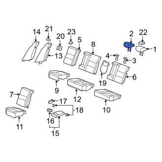 New OEM Genuine Acura, Rear Center Headrest - Part # 82940STKA01ZC