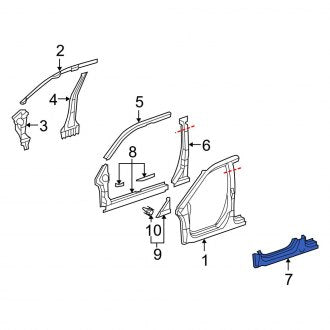 New OEM Genuine Acura, Left Outer Rocker Panel - Part # 04641STKA00ZZ