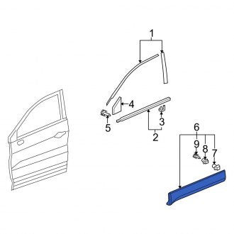 New OEM Genuine Acura, Rear Right Lower Body Trim Molding - Part # 75313STKA01ZL