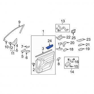 New OEM Genuine Acura, Front Left Door Armrest - Part # 83585STKA02ZA