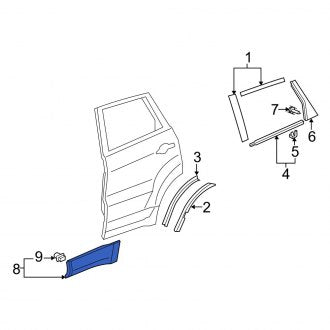 New OEM Genuine Acura, Rear Right Lower Body Trim Molding - Part # 75313STKA01ZB