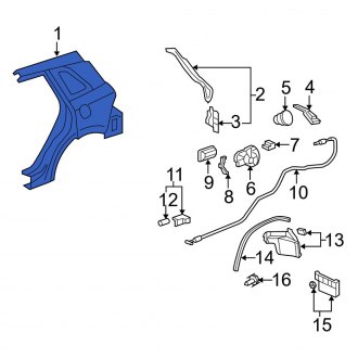 New OEM Genuine Acura, Rear Right Quarter Panel - Part # 04636STKA90ZZ