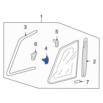 New OEM Genuine Acura, Quarter Panel Glass Clip - Part # 91501S2R003