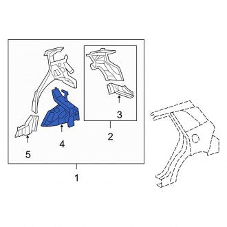 New OEM Genuine Acura, Rear Left Wheel Housing Side Panel - Part # 64730STKA00ZZ