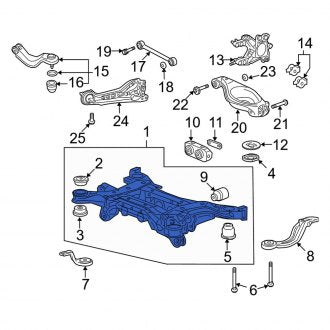 New OEM Genuine Acura, Rear Suspension Subframe Crossmember - Part # 50300STKA01