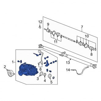 New OEM Genuine Acura, Rear Differential - Part # 41200RWG080