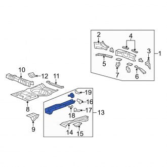 New OEM Genuine Acura, Rear Right Floor Side Rail - Part # 65610STKA01ZZ