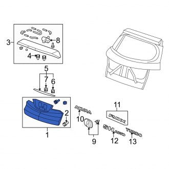 New OEM Genuine Acura, Rear Lower Liftgate Trim - Part # 74890STKA01ZM