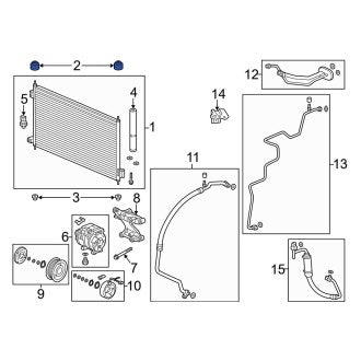 New OEM Genuine Acura, Upper A/C Condenser Bracket Insulator - Part # 80107SZH000