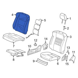 New OEM Genuine Acura, Front Right Seat Back Cushion Cover - Part # 04811TX4A30ZB