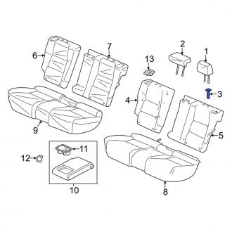 New OEM Genuine Acura, Rear Center Headrest Guide - Part # 81144SDAA01YS