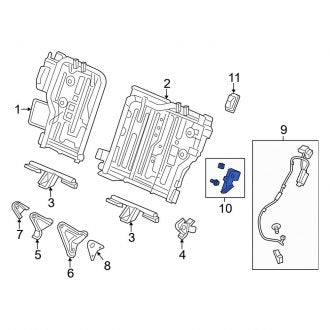 New OEM Genuine Acura, Rear Right Seat Latch Cover - Part # 82221TX4A01ZB