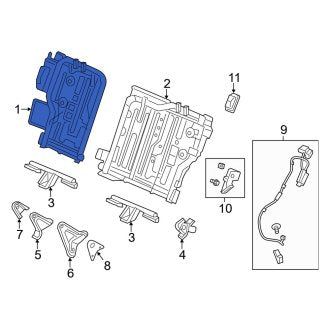 New OEM Genuine Acura, Rear Right Seat Back Frame - Part # 82126TX4A03