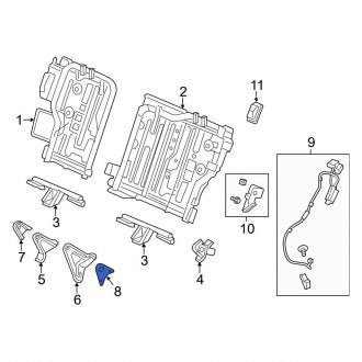 New OEM Genuine Acura, Rear Left Seat Hinge Cover - Part # 82693STKA01ZC