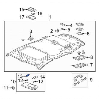 New OEM Genuine Acura, Right Sun Visor Light - Part # 83232TA0A91