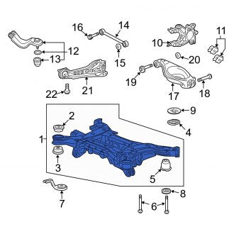 New OEM Genuine Acura, Rear Suspension Subframe Crossmember - Part # 50300TX5A00