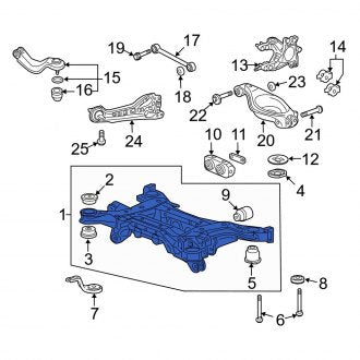 New OEM Genuine Acura, Rear Suspension Subframe Crossmember - Part # 50300TX4A00