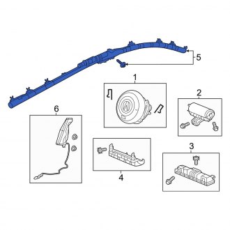 New OEM Genuine Acura, Right Curtain Air Bag - Part # 78870TJBA91