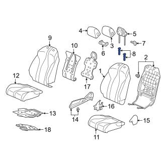 New OEM Genuine Acura, Rear Center Headrest Guide - Part # 81144SDAA01C5