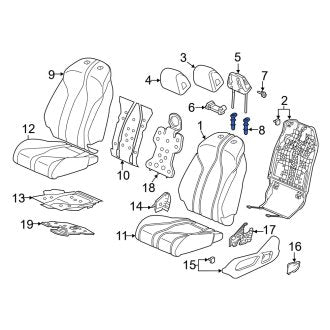 New OEM Genuine Acura, Rear Center Headrest Guide - Part # 81144SDAA01B4