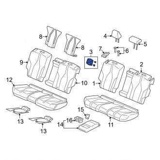 New OEM Genuine Acura, Rear Left Seat Latch Cover - Part # 82621TJBA21ZA