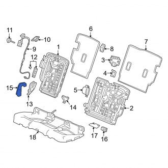 New OEM Genuine Acura, Rear Right Seat Hinge Cover - Part # 82292TJBA21ZA