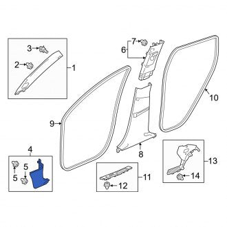 New OEM Genuine Acura, Right Kick Panel Trim - Part # 83111TJBA01ZA