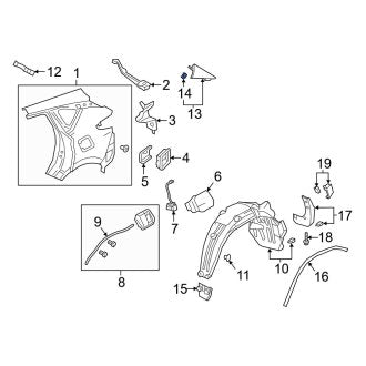 New OEM Genuine Acura, Quarter Panel Clip - Part # 91504TJBA01