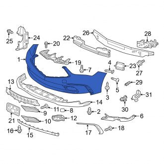 New OEM Genuine Acura, Front Upper Bumper Cover - Part # 04711TY2A70ZZ