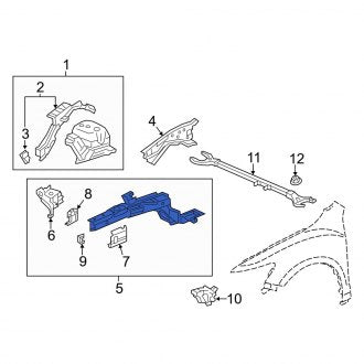 New OEM Genuine Acura, Rear Right Frame Side Member Assembly - Part # 65610TY2305ZZ